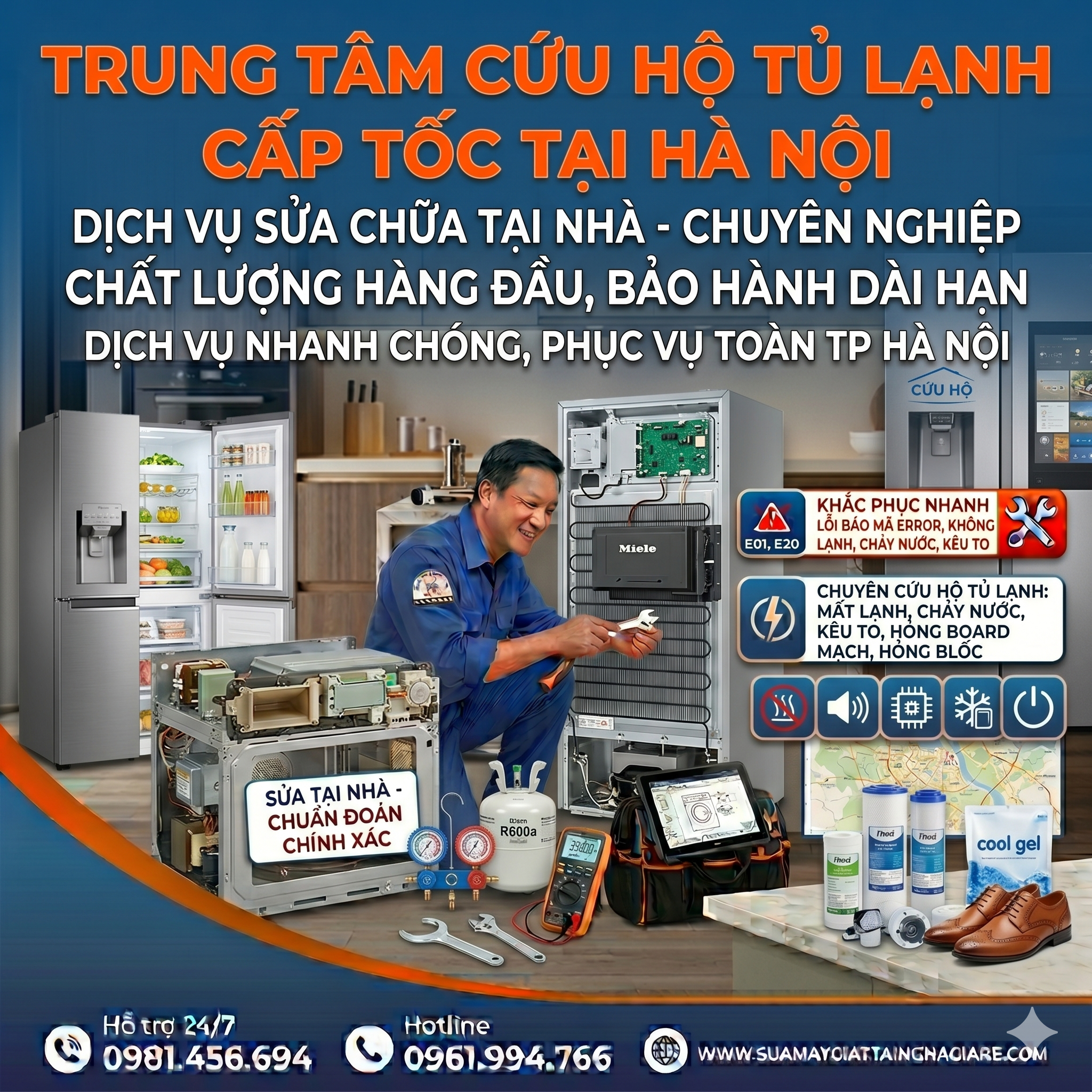 Gọi Ngay Đội Cứu Hộ Tủ Lạnh Cấp Tốc Tại Hà Nội