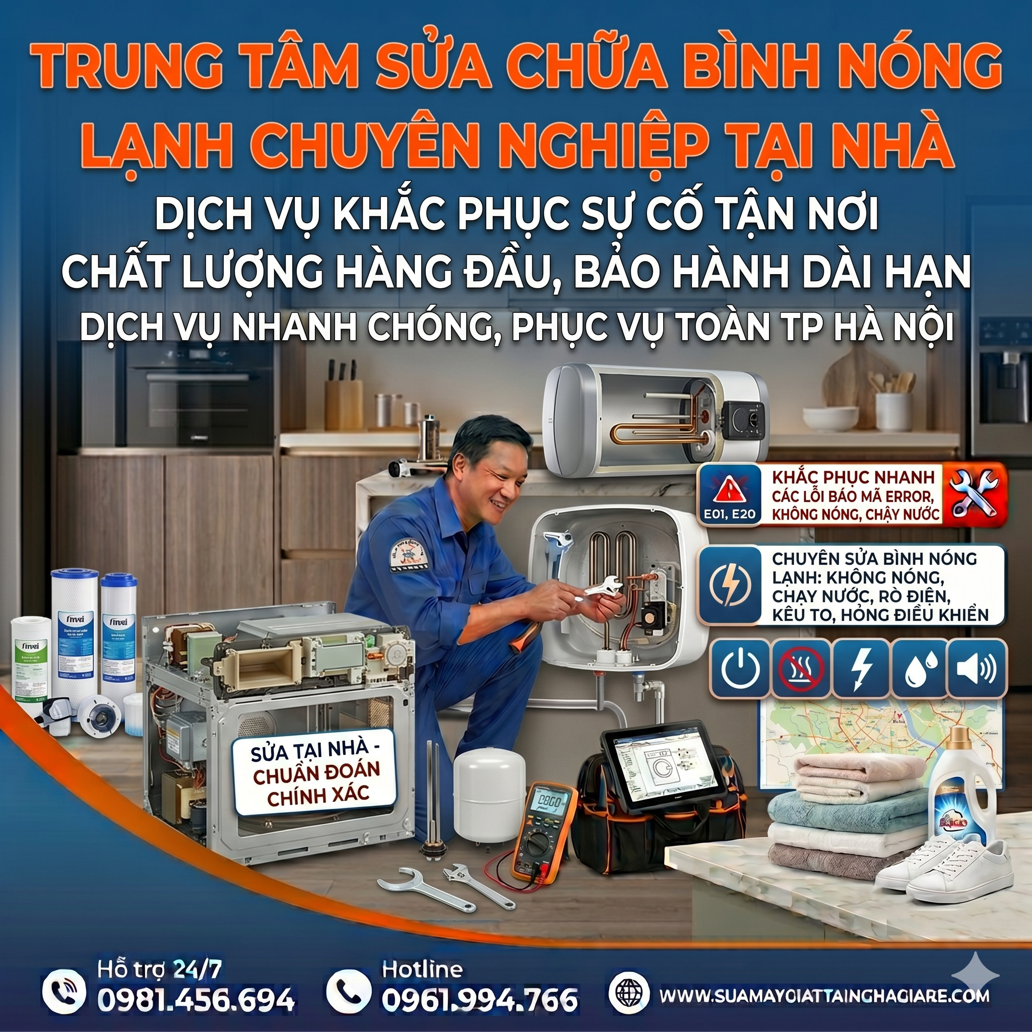 Dịch Vụ Khắc Phục Sự Cố Bình Nóng Lạnh Tại Nhà – Thợ Tận Tâm, Chuẩn Kỹ Thuật